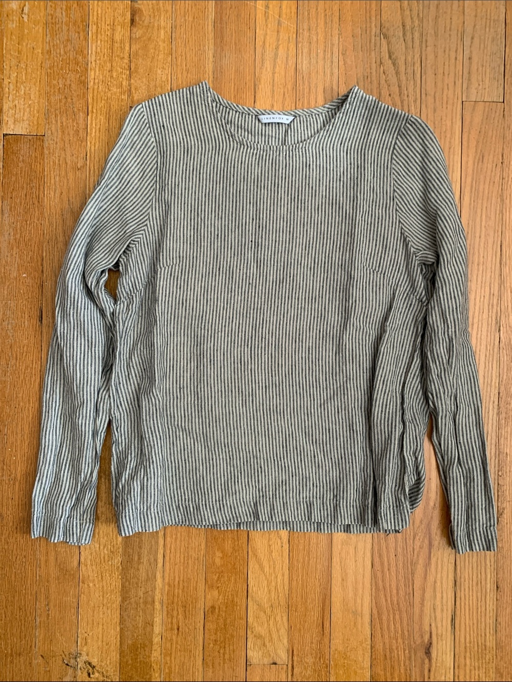 Linenfox Jana Long Sleeve Striped Linen Shirt - Medium